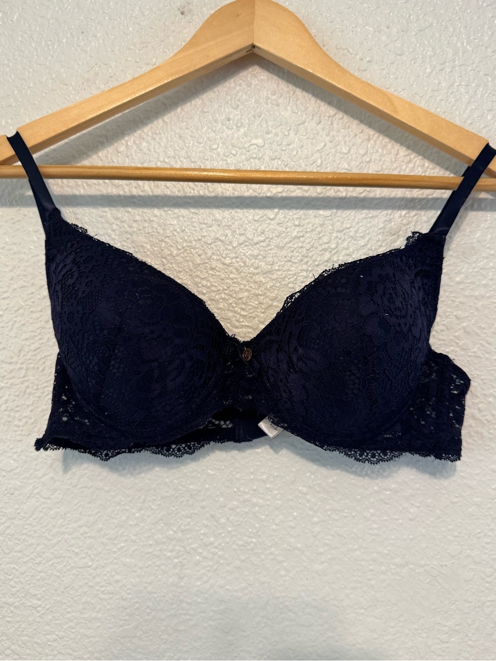 Marilyn Monroe 34C Navy Lace Underwire Push Up Bra Adjustable Straps